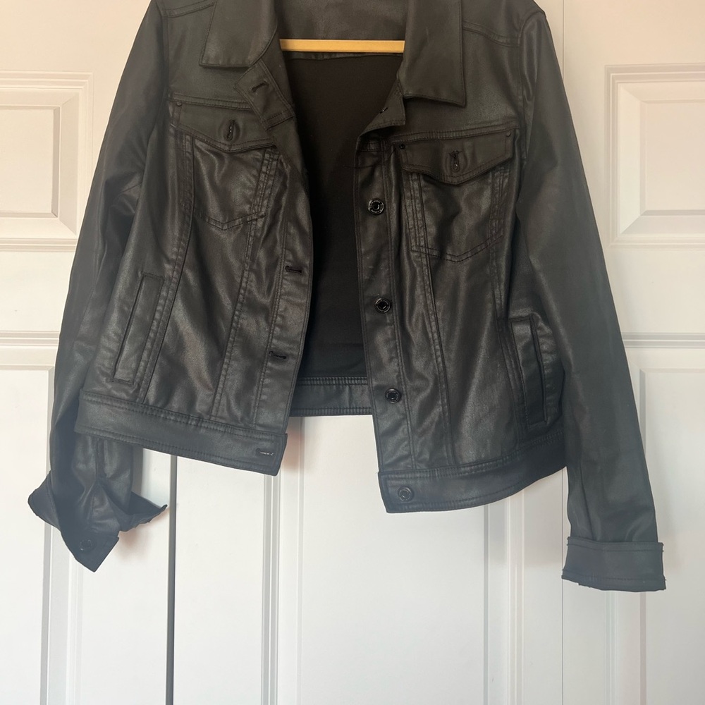White House Black Market Dark faux  Leather Jacket
